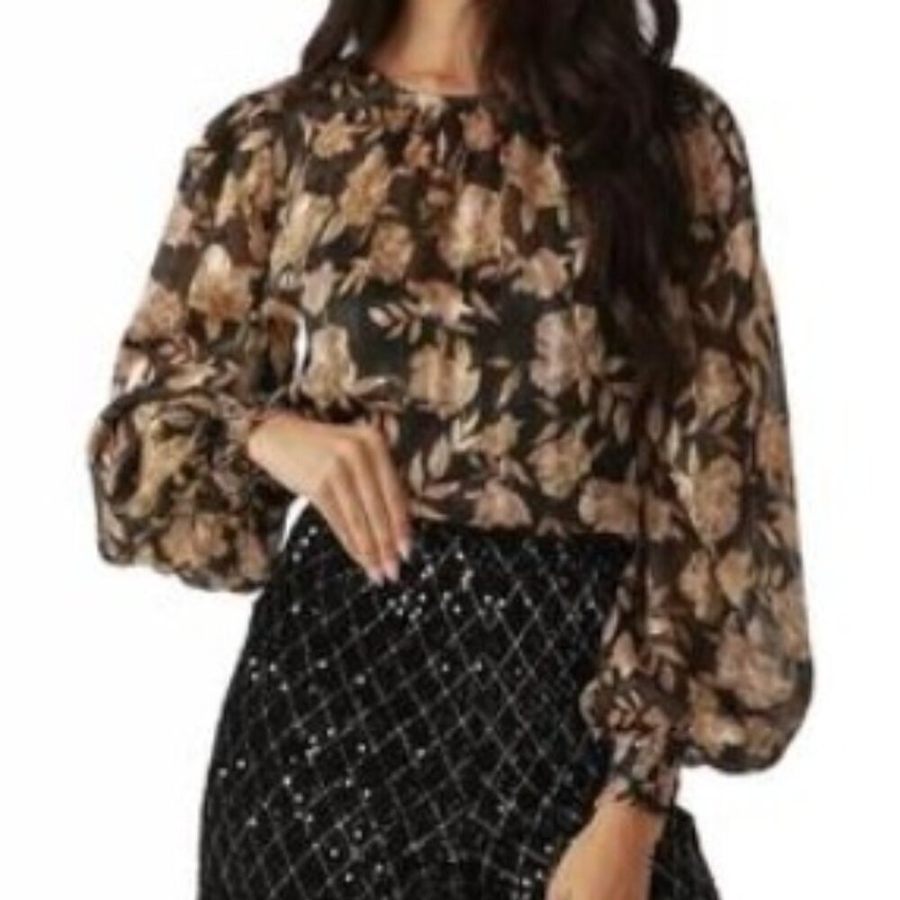 NEW Gold Floral blouse